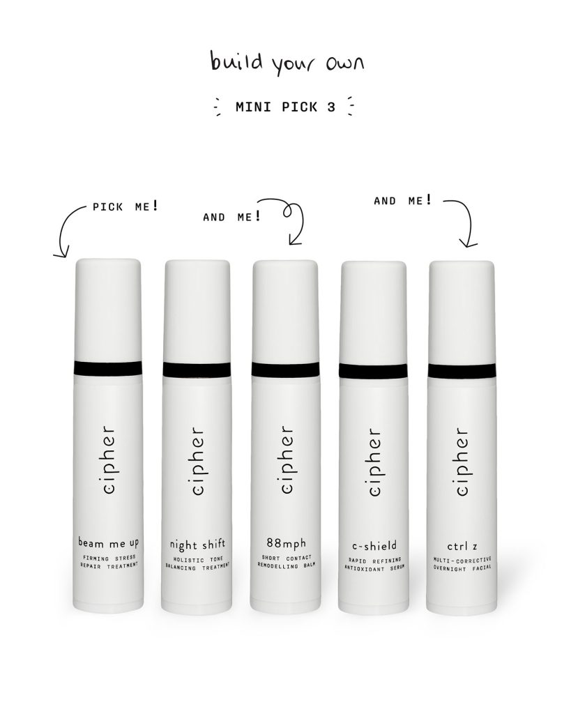 cipher skincare mini pick 3 create your own minis bundle