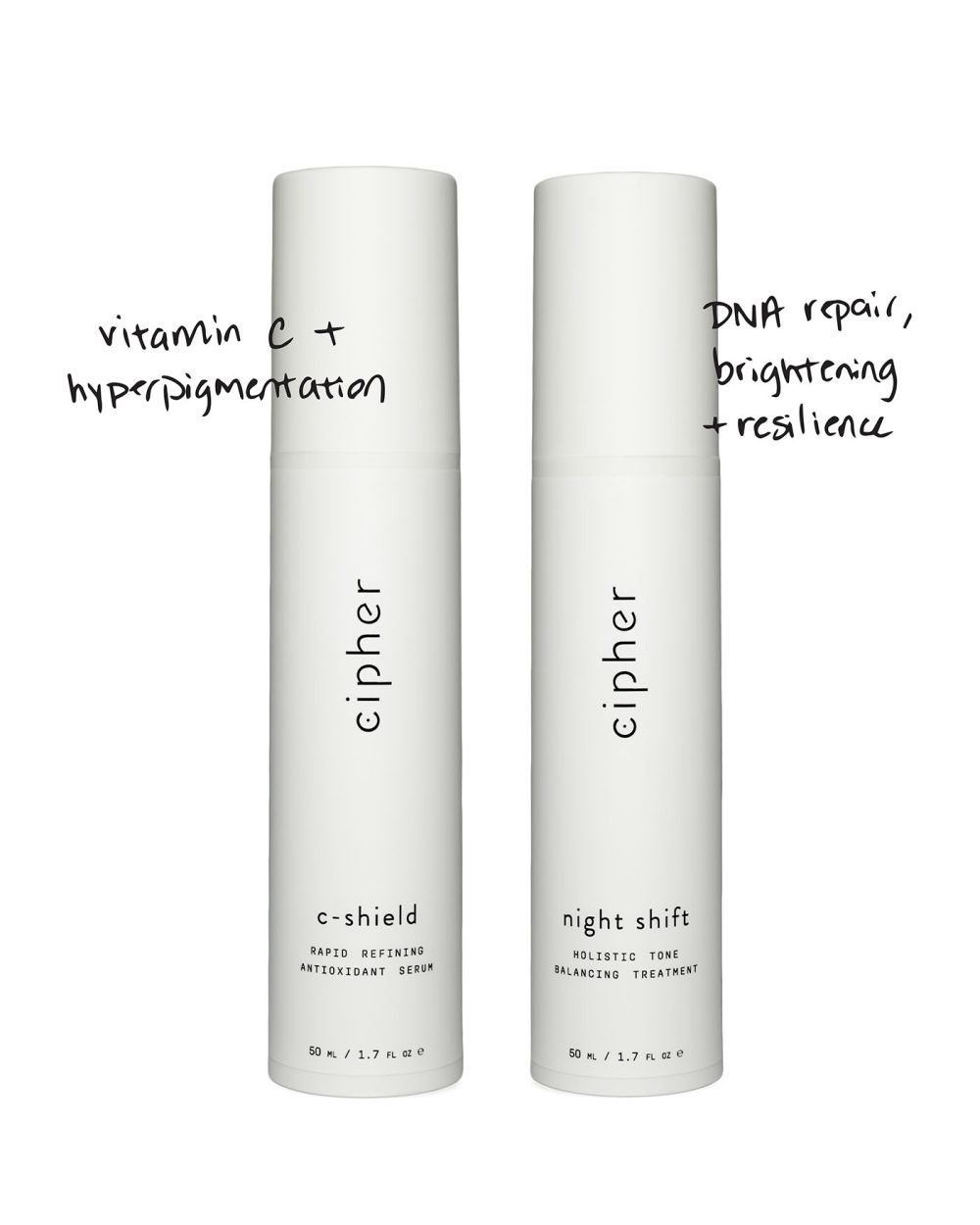 cipher skincare pigment ii 2 pack discount bundle night shift c-shield
