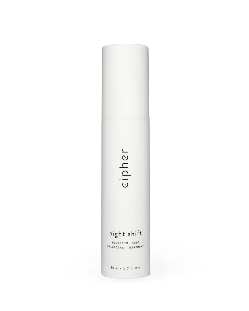 Cipher Skincare Night Shift holistic tone balancing treatment hyperpigmentation skin strengthening redness