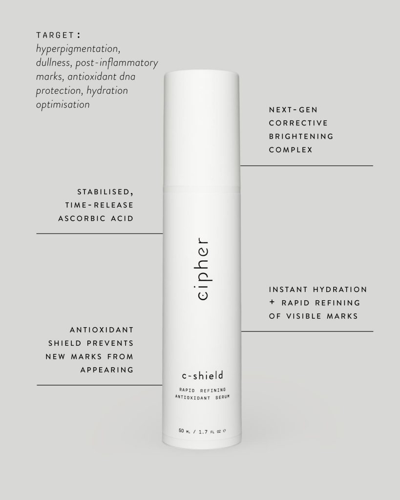 Cipher Skincare C-Shield rapid refining butylresorcinol serum best vitamin c serum and hyperpigmentation treatment